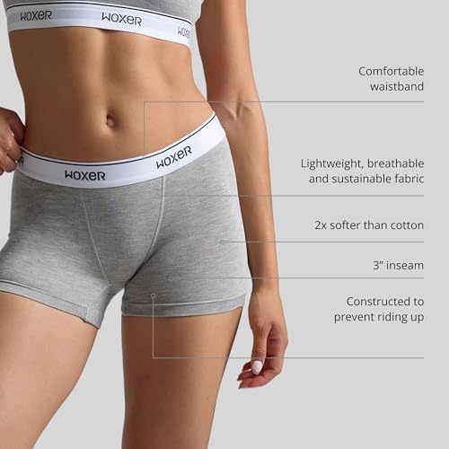 Image of Woxer Womens Boxers - Star 3 inch Boy Shorts Underwear for Women - Boxer Briefs