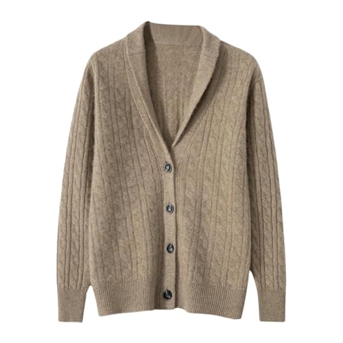Suéter de punto grueso para hombre invierno manga larga cuello en V jacquard
