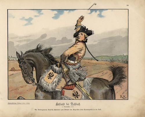 Bataille de Rossbach par Richard Knoetel - Toile pour salon artistique