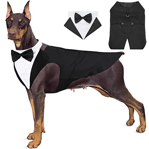 Disfraz formal de tuxedo para perro con bandanas ajustables