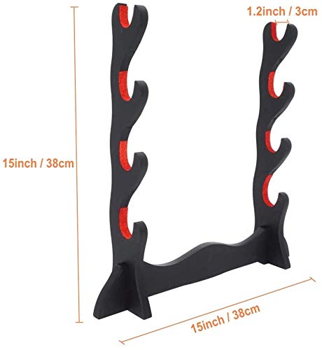 CNLQ 4 Layer 14.8'' Padded Protect Japanese Samurai Sword Katana Wakizashi Tanto Stand Holder Display Rack Support for All Sword