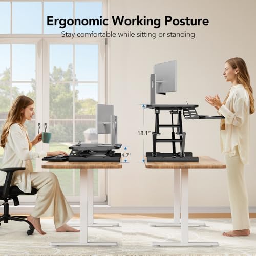 Huanuo HNSSD10B Standing Desk Converter, 36 Inch Sit To Stand Desk thumb #2