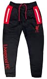 Men's Liverpool Jogger Pants, Licensed Liverpool Sweatpants with Zipper Pockets (Medium) Black