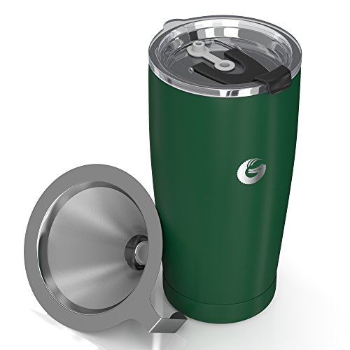 Coffee Gator Insulated Coffee Cup with Paperless Filter, All-in-One Hand Drip Coffee Maker with Filter, Thermal Stainless Steel Travel Cup for Hot Drinks - 585ml / 20oz (Green) - Image 6