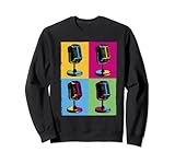 Música cantante micrófono colores retro arte Sudadera