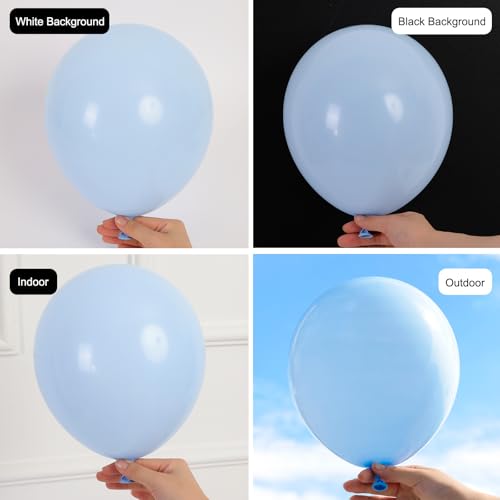 Image of RUBFAC 135pcs Light Baby Blue Balloons Different Sizes 18 12 10 5 Inch for Garland Arch, Latex Pastel Blue Balloon for Baby Shower Gender Reveal Birthday Party Wedding Decorations