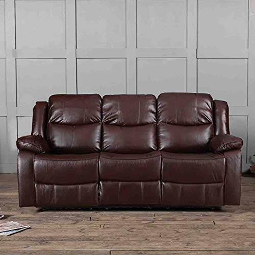 HomeTown Fabric Three Seater Recliner in Brown Colour Amazon.in Home