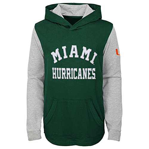 Outerstuff NCAA Kids (4-7) The Legend Lightweight Pullover Hoodie, Miami Hurricanes Large (7)