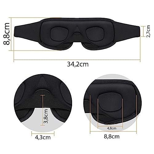 Máscara de Dormir 3D Tapa Olhos 100% Bloqueadora Luminosidade com alça ajustável Mascara de Sono (Pr