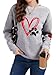 YINGWIN Pfote Herzdruck Pullover Damen Herbst Langarmshirt Herbst Sweatshirt Pullover für Damen Sweatshirts Ohne Kapuze