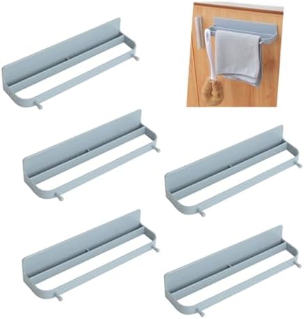 5-Piece Wall-Mounted Slippers Rack - No Drill Storage Organizer with Easy Install Hooks for Bathroom, Entryway & Closet - Stylish Grey Shoe Holder for Space-Saving Solutions