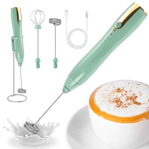 Abizarch Powerful Handheld Milk Frother, Whisk Drink Mixer, Rechargeable Electric Foam Maker, Coffee...