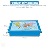 World Map Cushioned Lap Tray Bean Bag Padded Dinner Serving Cushion Laptop Holder Breakfast LapTray Serving Bean Bag TV Bed Soft Cushion Padded Cushioned Use for Living (BLUE) - Image 5