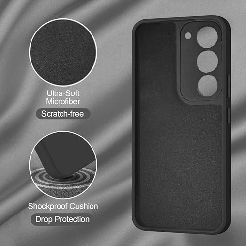 Image of SBMS Silicone Back Cover Case for Redmi 13 5G / Poco M6 Plus 5G / Redmi 13 4G | Soft Micro-Fibre Lining Inside | Camera Protection Bump | Shockproof Back Cover Case for Redmi 13 5G (Black)