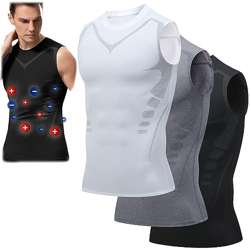 Twaynorb IONIC Tourmaline PostureCorrector Vest, Posture Corrector Vest, Germanite Sport Vest for Men (3Pcs,2XL)