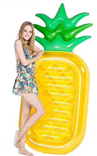 Jasonwell Giant 76" Pineapple Pool Party Float Raft Summer Beach Swimming Pool Inflatable And Jasonwell Inflatable Dinosaur Pool Float Tube For Boys Girls T-Rex Floatie #TOP1