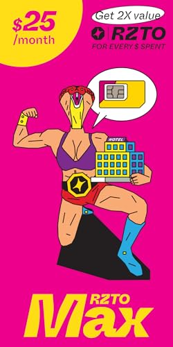 Rizz Wireless RZTO Max $25 30-Day Unlimited Mobile Data Plan | Unlimited Data Talk & Text | Get up to $50 Discounts on Hotels Every Month