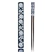 Palillos Japoneses Reutilizables de Madera Natural 1 par con Estuche, Portátil y Apto para Lavavajillas (Azul)