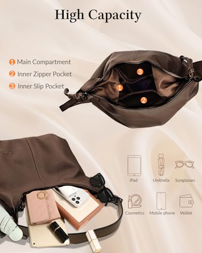 Bolso Hobo para Mujer en Cuero Vegano Ultra Suave miniatura 5
