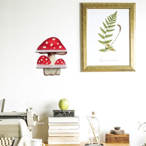 Étagères murales décoratives champignon en bois flottant à double niveau