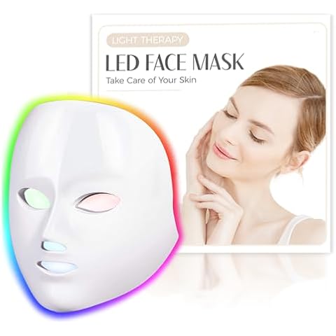SDKWDH Red Light Therapy for Face, Led Face Mask Light Therapy, 7 Colors LED Facial Skin Care Mask Cover