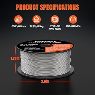 FEIFANKE Flux Core Wire E71T-GS - 0.8mm/.030 2 Spool MIG Welding Wire for Mild Steel Gasless Welding Wire Without Gas Self Shielded