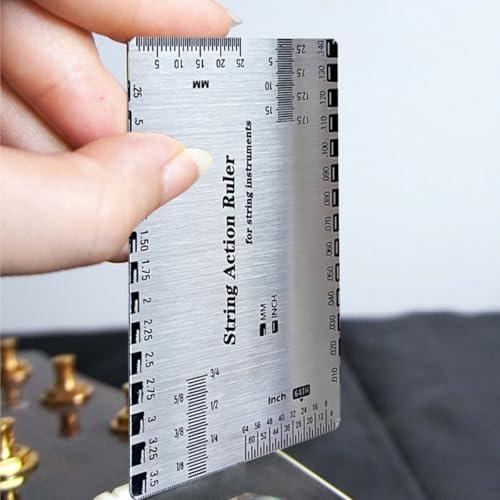 String Action Gauge Ruler for Accurate Electric, Bass & Acoustic Guitars