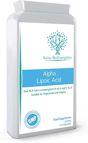 Price comparison product image Alpha Lipoic Acid 300mg 120 Capsules Dual ALA (Both R-ALA and S-ALA) - UK Manufactured