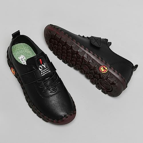 Image of Women's Tendon Soft Sole Casual Orthopedic Shoes Fashion HandSewing Leather Non-Slip Flat Loafers Low-top Outdoor Comfy Breathable Walk Mam Nurse Shoes