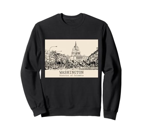 Washington DC Vintage Horizonte Dibujo Sudadera