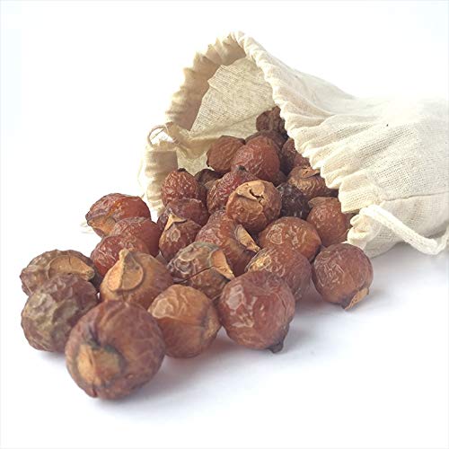 Laxra Organic Raw Reetha Herbal Soap Nuts/Aritha/Sapindus Mukorossi and Pouch (1 Kg)