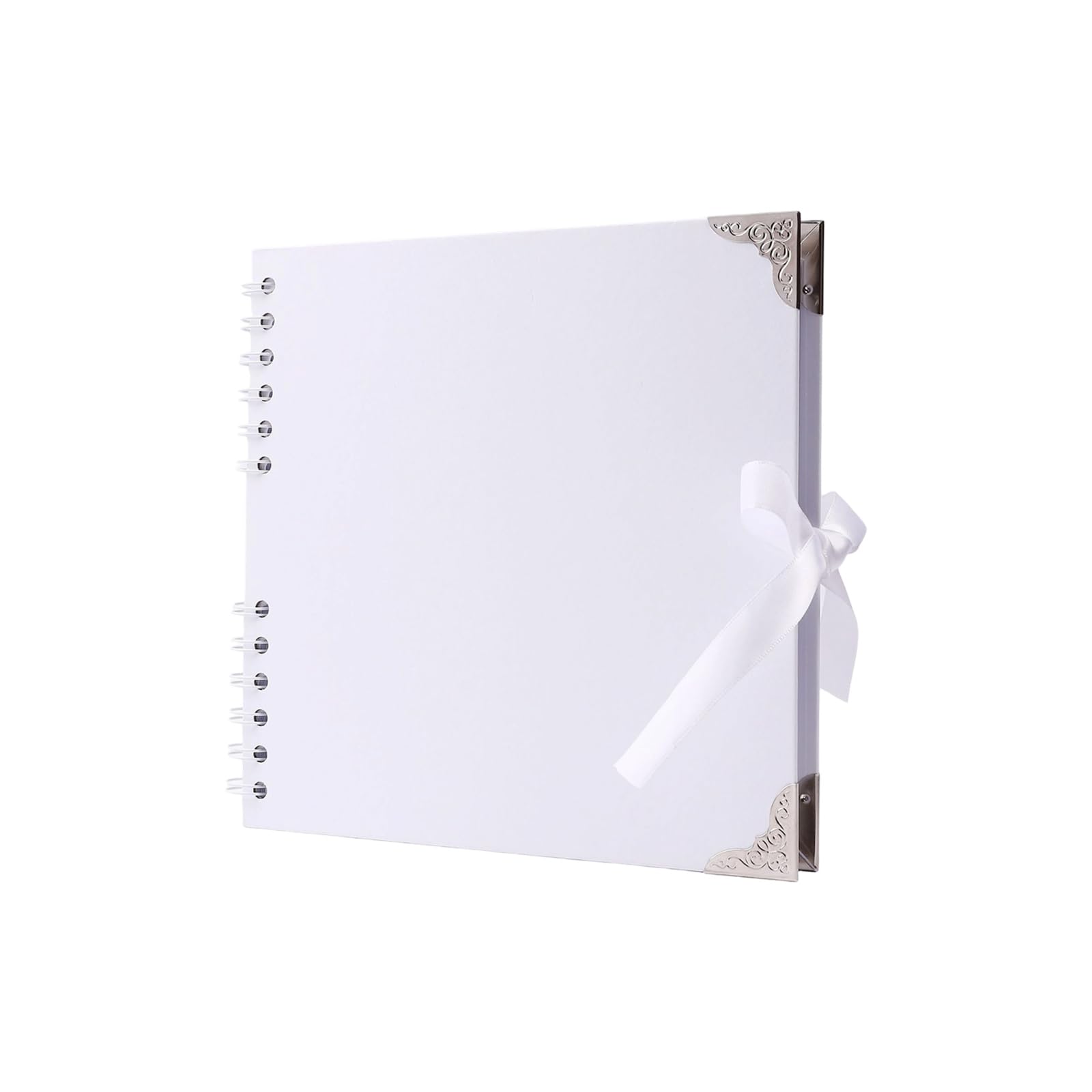 Tsophreniq Photo Album 8Inch Square Customizable Pages with Ribbon for Shower Scrapbook Album