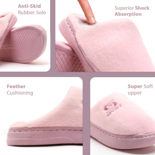 Image of Unisex Winter Flip Flop Slipper for Men and Women Soft Faux Fur Slip On Indoor Home Slides Slipper for Bedroom Sandals