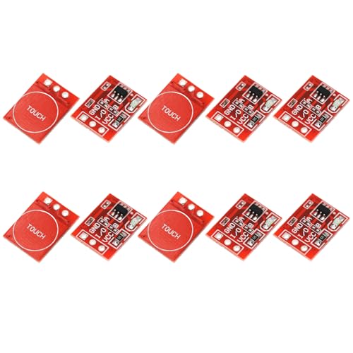 10 módulos de botón de conmutación capacitiva TTP223 con autobloqueo y modos momentáneos para dispositivos electrónicos