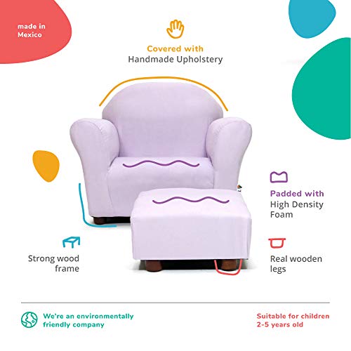 KEET Roundy Child Size Chair with Microsuede Ottoman, Lavender, Ages 2-5 years - Thumbnail 3