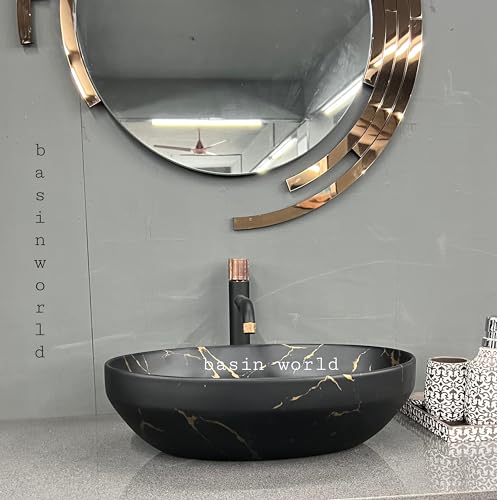 Image of IMPORTED Ceramic Wash Basin Countertop Tabletop Bathroom Sink Wash Basin (20 x 14.5 x 5.5 INCH) NCTT-439