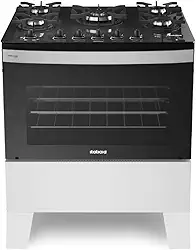 Fogão Itatiaia 5 Bocas Electra Glass Plus Branco Bivolt