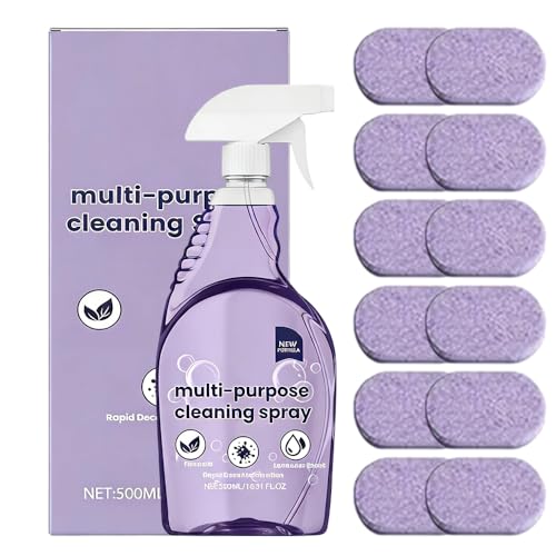 Yonynn Spray Oven Cleaner & All-Purpose Cleaner Multi-Surface Cleaning Spray with Concentrated Tablets for Grill Kitchen Bathroom Home (12pcs)