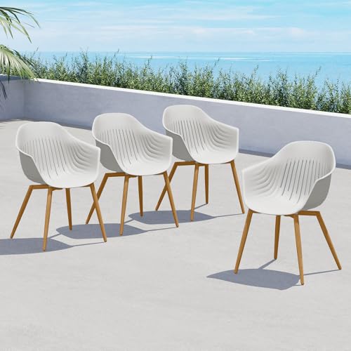 Grand patio Outdoor Dining Chairs Set of 4 Indoor Outdoor Modern Recycled...