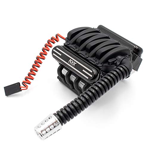 KYX Racing Alloy V8 Engine Motor Heatsinks & Cooling Fan for RC Crawler
