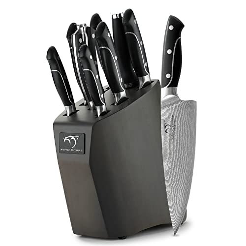 Nanfang Brothers 包丁セット 9点セット ダマスカス包丁セット V金10号 67層ダマスカス【三徳包丁 牛刀包丁 柳刃包丁 パン切り 万能包丁 ペティナイフ キッチンハサミ 研ぎ棒 包丁スタンド付き】 人間工学 食洗機対応 肉切り 野菜切り 果物切り 家庭用 業務用 初心者 プロ用 Nanfang Brothers 包丁セット 9点セット ダマスカス包丁セット V金10号 67層ダマスカス【三徳包丁 牛刀包丁 柳刃包丁 パン切り 万能包丁 ペティナイフ キッチンハサミ 研ぎ棒 包丁スタンド付き】 人間工学 食洗機対応 肉切り 野菜切り 果物切り 家庭用 業務用 初心者 プロ用