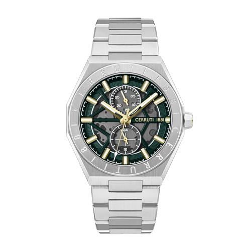 Cerruti 1881 - Reloj de pulsera Ravello - Movimiento de cuarzo - Ancho de la caja: 41 mm - Acero inoxidable - 5 ATM, plata, 41, Pulsera