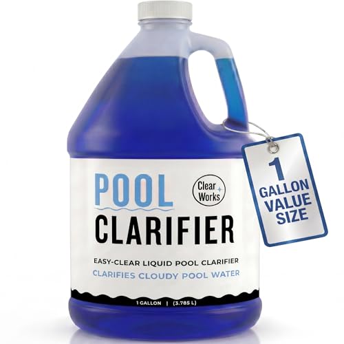 Pool Clarifier, 1 Gallon, Liquid Pool Clarifier for Cloudy Pool Water, Above Ground & Inground Swimming Pool Support – Clear Works