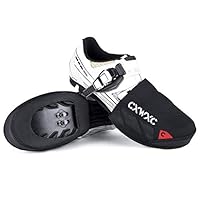 CXWXC Cycling Toe Covers for Men Women - Cycling Shoe Covers Winter Waterproof Breathable - Bike Overshoes Cold Weather Thermal Warm(L) Black