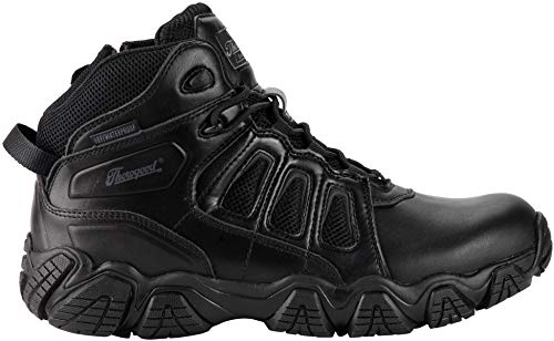 Thorogood Crosstrex 6” BBP Waterproof Black Tactical Boots for Men with Zipper - Breathable Polished Leather and Mesh with Comfort Insole and Traction Outsole; ASTM Rated2