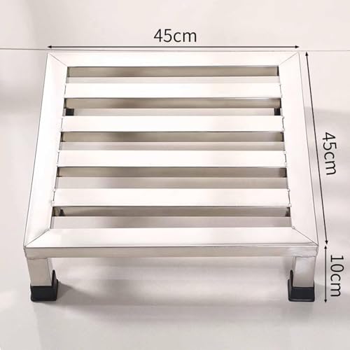 Soporte de suelo de acero inoxidable resistente para lavadora/secadora, estante de almacenamiento resistente, estante de palés dividido, tamaño 45 x 45 x 10 cm