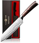 YUSOTAN Santoku Knife, Professional 7 Inch Chef knife,Chopping Knife, Vegetable Knife,German High...