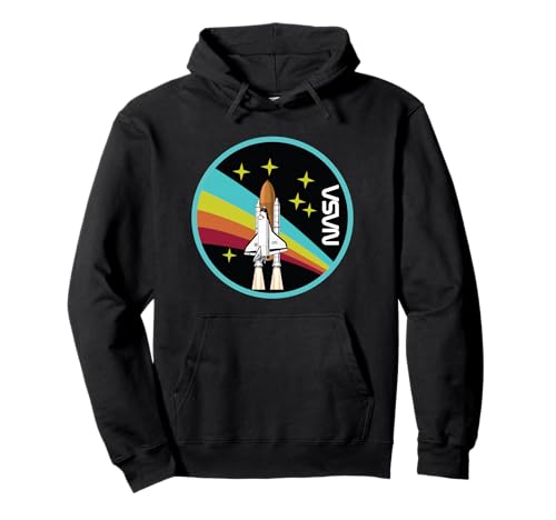 NASA Shuttle Launch Into Rainbow Graphic Pullover Hoodie