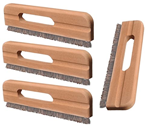 Juego de 4 cepillos para empapelar con mango rebajado, 270 mm, cerdas estables y suaves, 4 unidades con crin, cepillo de mano para pintor, liso y sin burbujas
