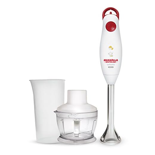 Maharaja Whiteline Turbomix King 350-Watt Hand Blender (White and Red)